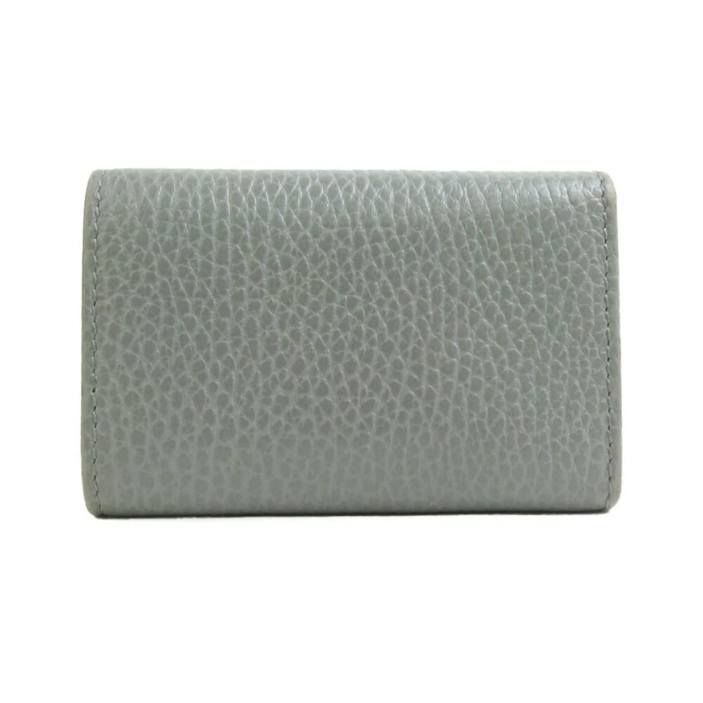 Auth GUCCI GG Marmont Key Case Gray/Gold Leather - Picture 2 of 8